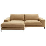 ECKSOFA in Flachgewebe Gelb  177/253 cm  - Gelb/Schwarz, Design, Textil/Metall (177/253cm) - Dieter Knoll