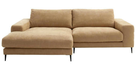 ECKSOFA in Flachgewebe Gelb  177/253 cm  - Gelb/Schwarz, Design, Textil/Metall (177/253cm) - Dieter Knoll