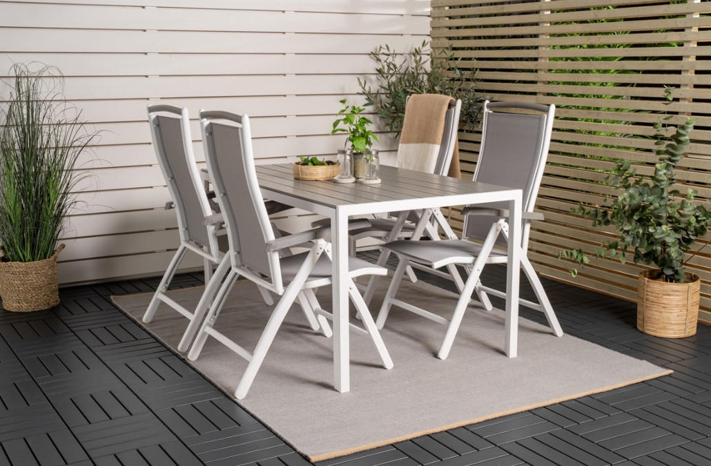 TRÄDGÅRDSGRUPP  - vit/grå, Basics, metall/textil (205/90/74cm)
