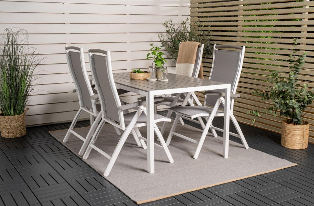 TRÄDGÅRDSGRUPP  - vit/grå, Basics, metall/textil (205/90/74cm)