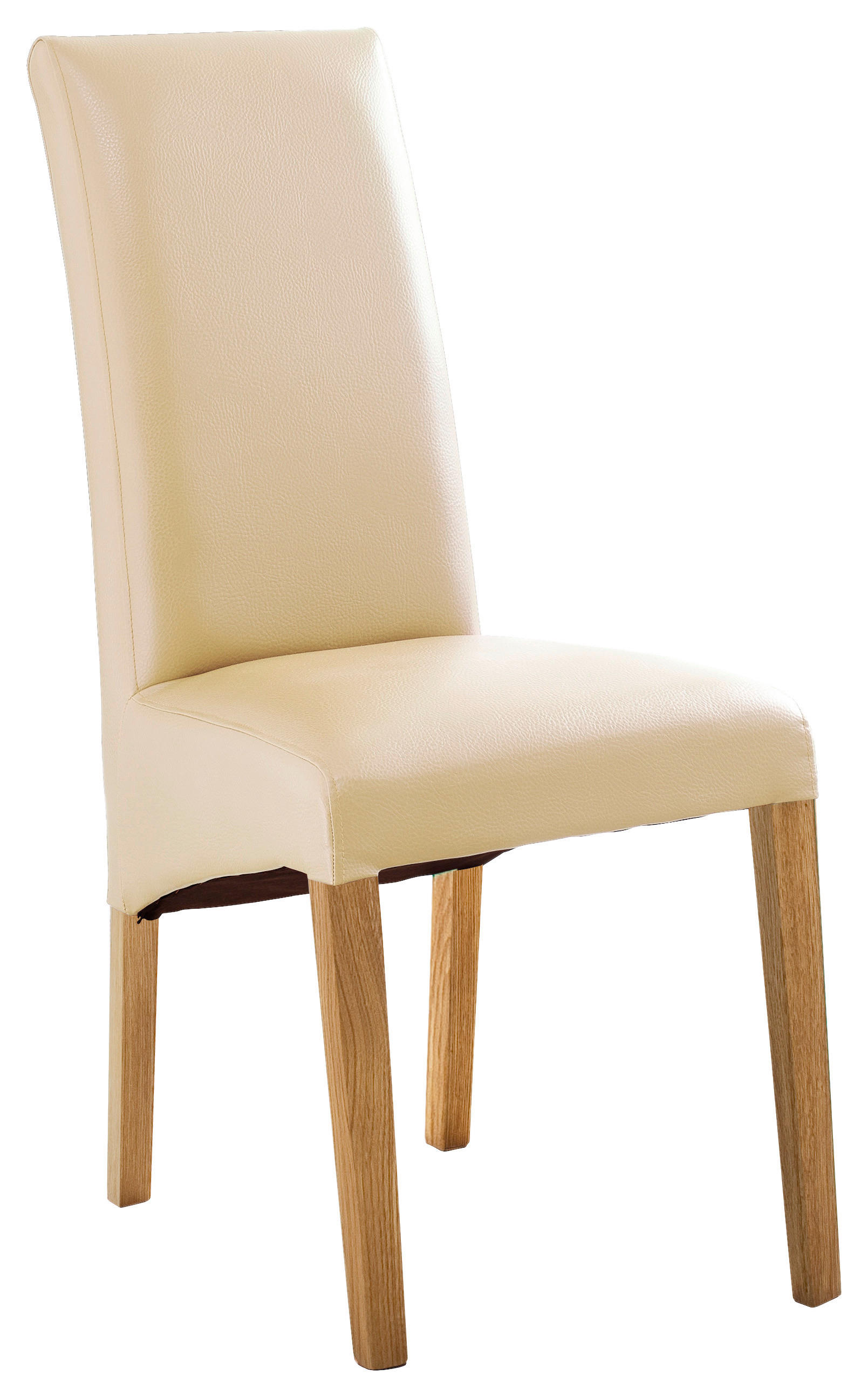 STUHL  in Lederlook Textil  - Eichefarben/Beige, KONVENTIONELL, Holz/Textil (47/102/57cm) - Carryhome