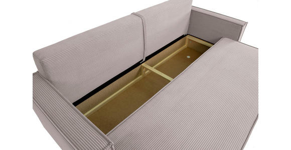 SCHLAFSOFA  mit Rücken echt, Armteil links, Armteil rechts Cord Hellgrau  - Hellgrau/Schwarz, Design, Textil (232/85/92cm) - Xora