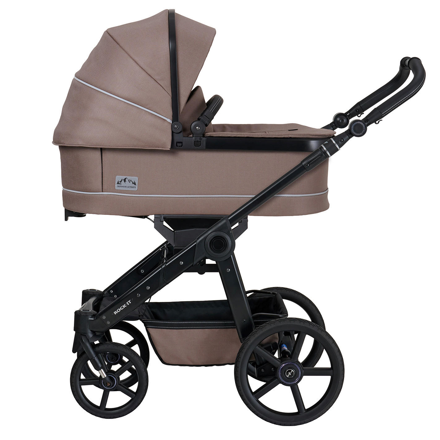 KINDERWAGENSET ROCK IT HB Outdoor  - Schwarz/Cappuccino, Basics, Textil/Metall (102/58/120cm) - Hartan