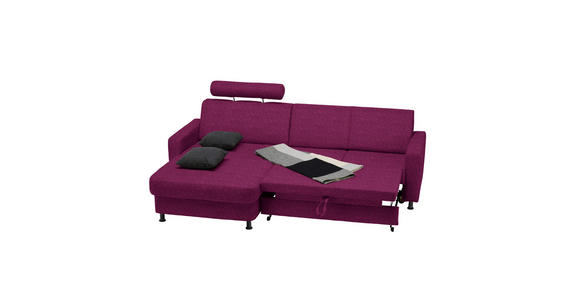 ECKSOFA in Webstoff Lila  165/257 cm  - Lila/Schwarz, Design, Kunststoff/Textil (165/257cm) - Xora