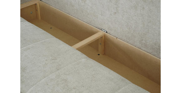SCHLAFSOFA Struktur Creme  inkl. Zierkissen, Rückenkissen, Bettkasten, Schlaffunktion, Rücken echt  - Creme/Schwarz, KONVENTIONELL, Kunststoff/Textil (253/87/102cm) - Xora