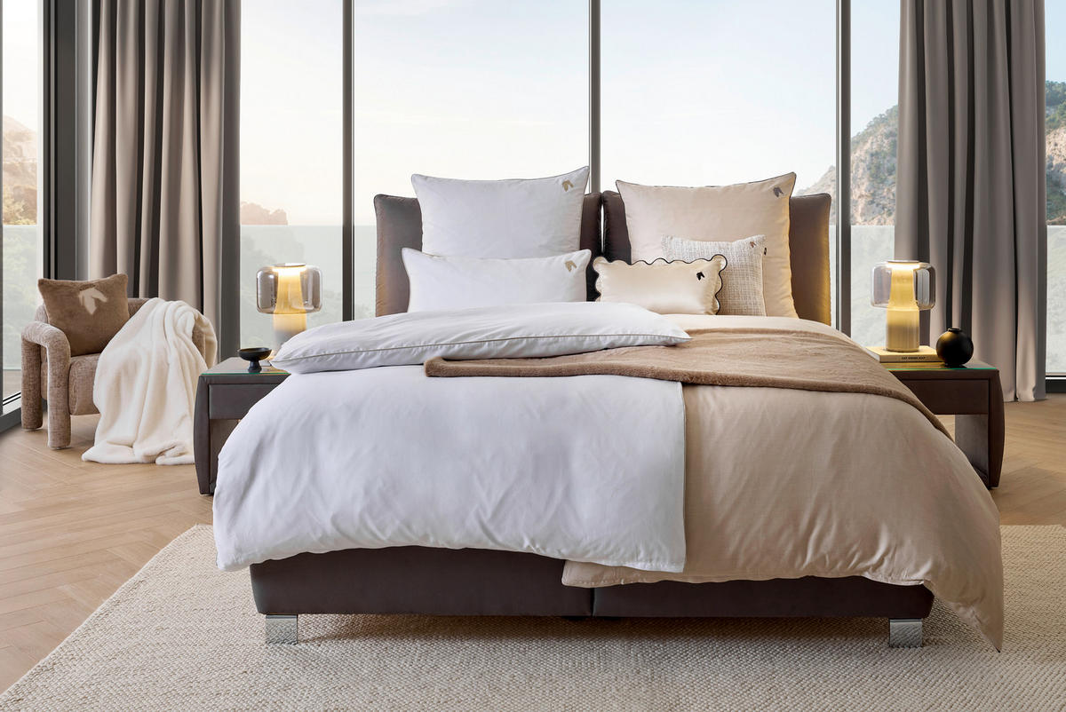 WENDEBETTWÄSCHE Marcel.Remus.Design - Palma beige Satin 155/220 cm  - Beige, Design, Textil (155/220cm) - Marcel Remus