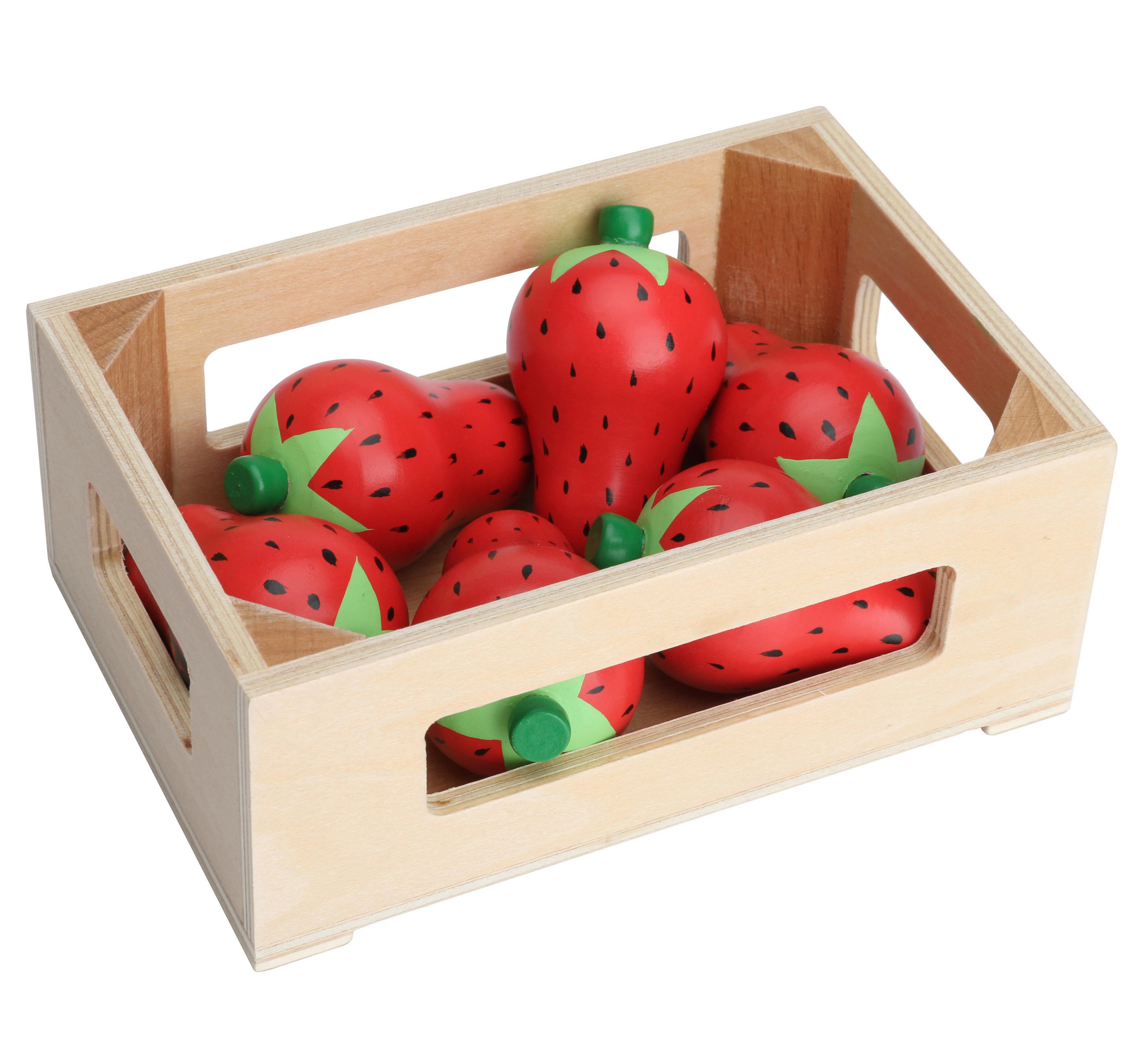KAUFLADENZUBEHÖR Erdbeeren  - Eichefarben/Rot, Basics, Holz (13,4/5/9cm) - My Baby Lou