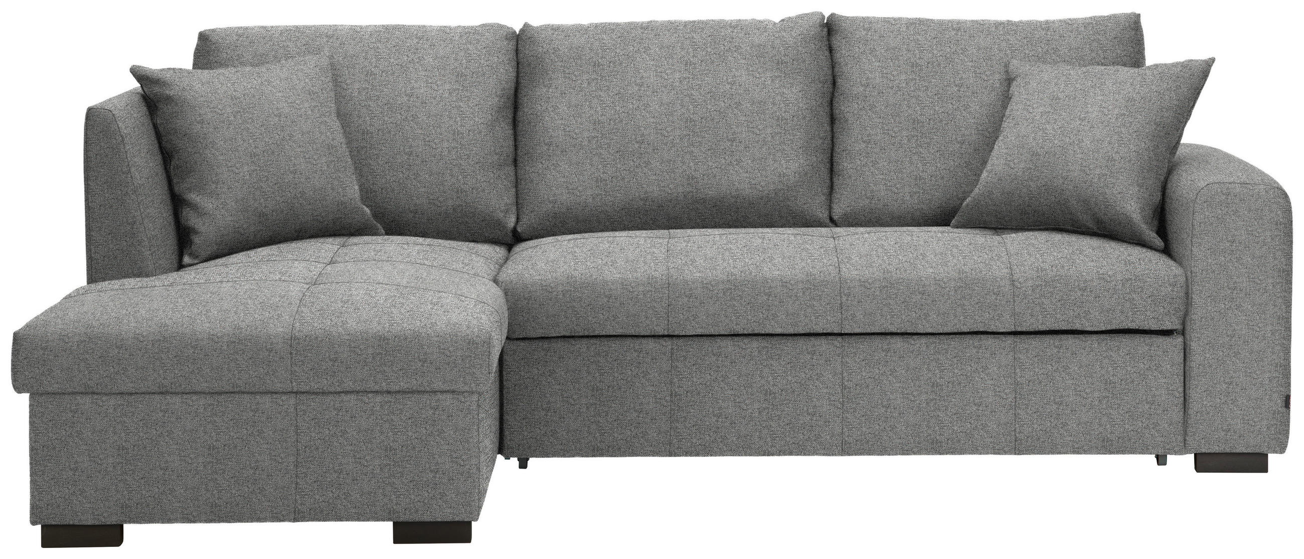 ECKSOFA inkl.Funktionen Hellgrau Webstoff  - Hellgrau/Schwarz, Design, Kunststoff/Textil (158/238cm) - Xora