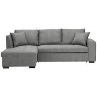 ECKSOFA in Webstoff Hellgrau  - Hellgrau/Schwarz, Design, Kunststoff/Textil (158/238cm) - Livetastic
