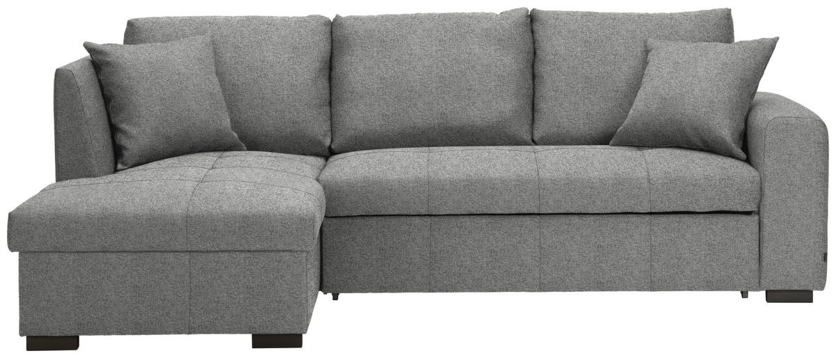 ECKSOFA in Webstoff Hellgrau  - Hellgrau/Schwarz, Design, Kunststoff/Textil (158/238cm) - Livetastic