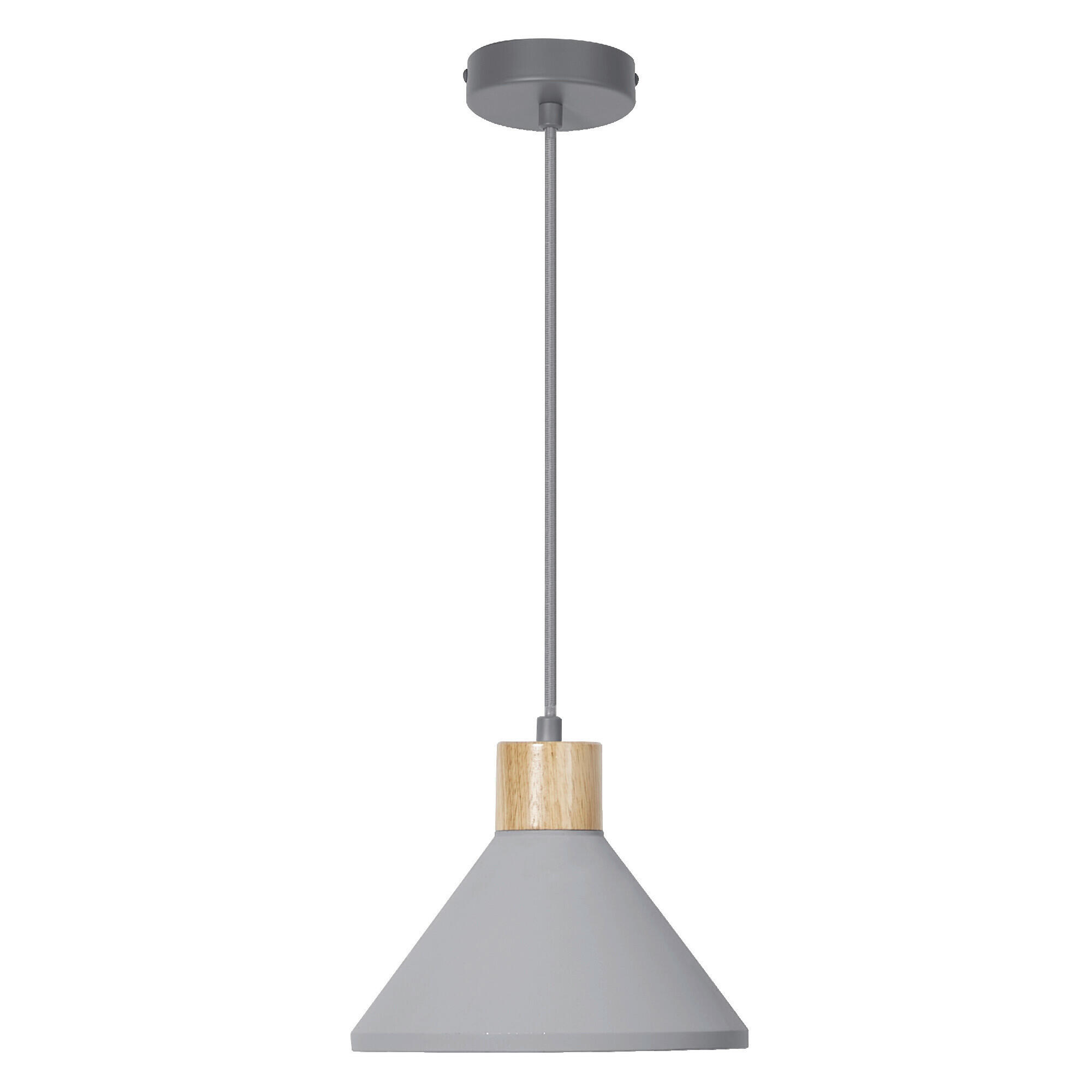 HÄNGELEUCHTE 22/122.5 cm  - Dunkelgrau/Naturfarben, Basics, Holz/Stein (22/122.5cm) - Osram