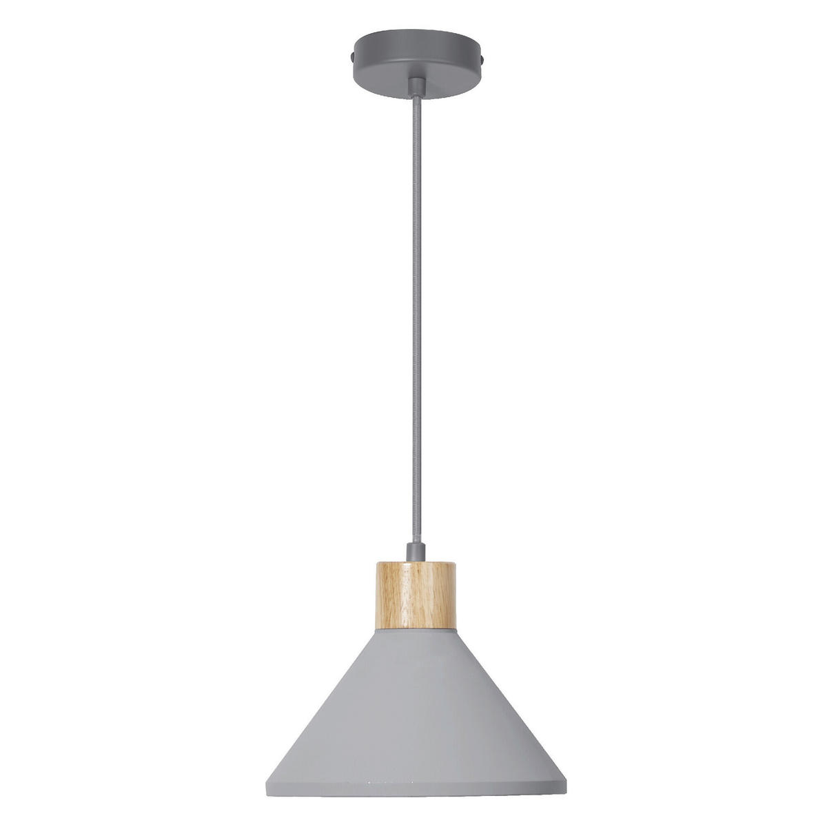 HÄNGELEUCHTE 22/122.5 cm  - Dunkelgrau/Naturfarben, Basics, Holz/Stein (22/122.5cm) - Osram
