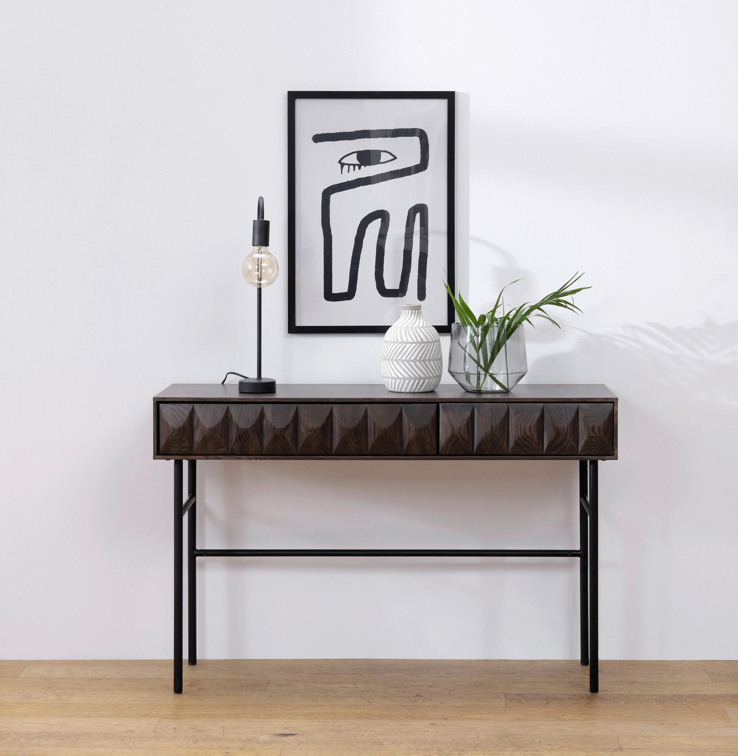 KONSOLENTISCH in Holz, Metall, Holzwerkstoff 117/39/75 cm    - Dunkelbraun/Schwarz, Trend, Holz/Holzwerkstoff (117/39/75cm) - Novel