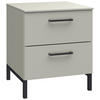 NACHTSCHRANK 42/51/41 cm  - Hellgrau/Schwarz, Design, Holzwerkstoff/Metall (42/51/41cm) - Novel
