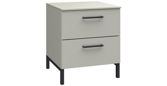 NACHTSCHRANK 42/51/41 cm - Hellgrau/Schwarz, Design, Holzwerkstoff/Metall (42/51/41cm) - Novel