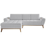 ECKSOFA in Webstoff Silberfarben  - Eichefarben/Silberfarben, Design, Holz/Textil (175/282cm) - Carryhome