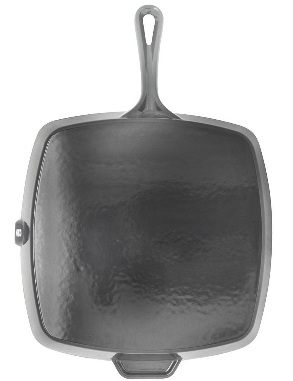 GRILLPFANNE 33928 Guss Grillpfanne Emaille  - Grau, Basics, Metall (28/28cm) - ELO
