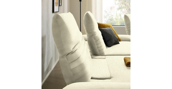 ECKSOFA  in Chenille Creme  170-195/280 cm  - Creme/Schwarz, Design, Textil/Metall (170-195/280cm) - Dieter Knoll