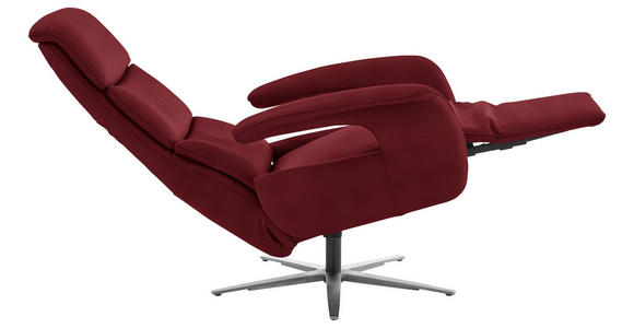RELAXSESSEL in Leder Rot  - Edelstahlfarben/Rot, Design, Leder/Metall (76/119/86cm) - Dieter Knoll