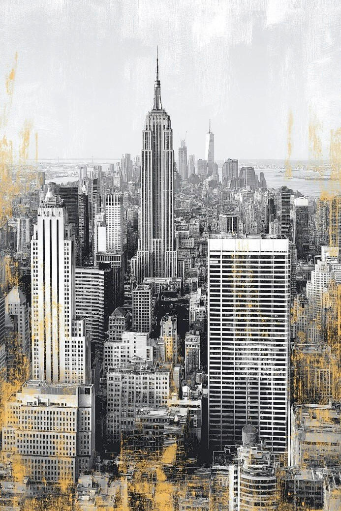 Euroart Aluminiumbild Skyline Vii Mehrfarbig 120x80x2 cm