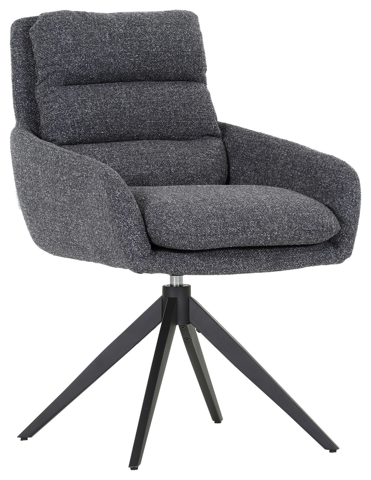 ARMLEHNSTUHL  in Flachgewebe  - Anthrazit/Schwarz, Design, Textil/Metall (60/89/69cm) - Novel