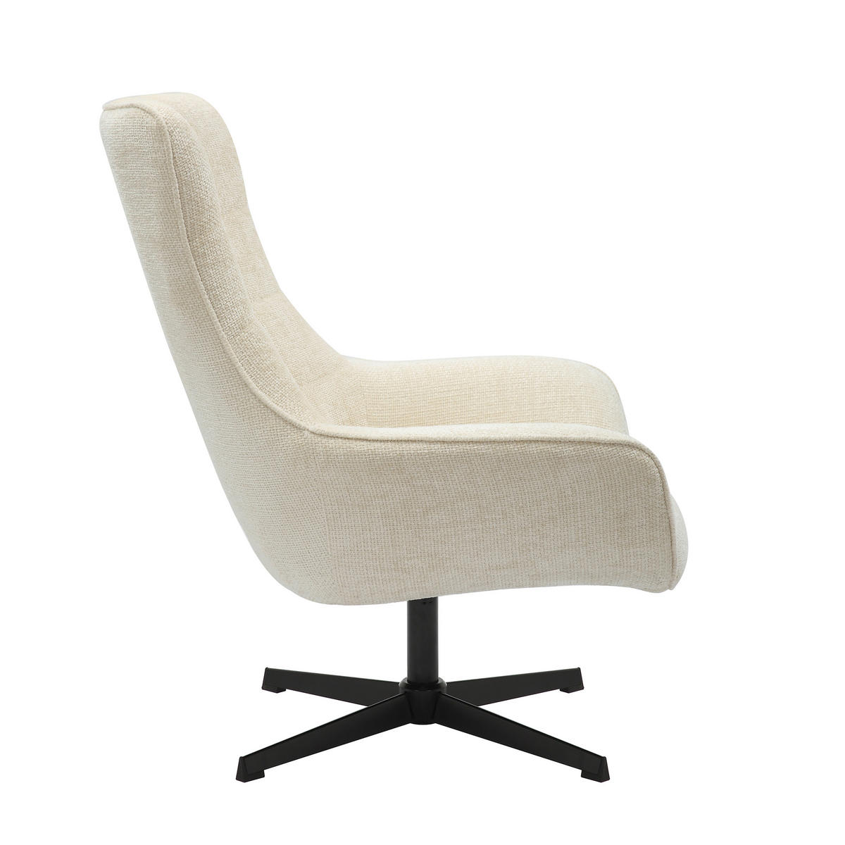 SESSEL in Chenille Beige  - Beige/Schwarz, MODERN, Textil/Metall (81/103/85cm) - Livetastic