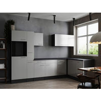 ECKKÜCHE 310/172 cm  in Grau, Weiß  - Silberfarben/Weiß, Design, Holzwerkstoff/Metall (310/172cm) - Respekta
