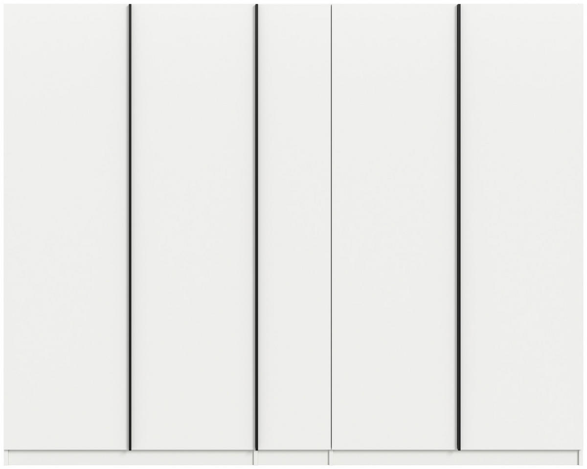 DREHTÜRENSCHRANK 230/183/53 cm,  in Weiß, 5-türig  - Schwarz/Weiß, MODERN, Holzwerkstoff (230/183/53cm) - MID.YOU