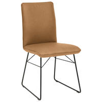 STUHL  in Stahl Mikrofaser Metall, Textil  - Cognac/Schwarz, Design, Textil/Metall (46/91/60cm) - Dieter Knoll