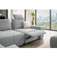 ECKSOFA in Velours Grau  - Schwarz/Grau, Design, Kunststoff/Textil (236/326cm) - Xora