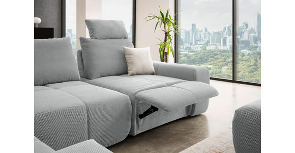ECKSOFA in Velours Grau 236/326 cm - Schwarz/Grau, Design, Kunststoff/Textil (236/326cm) - Xora