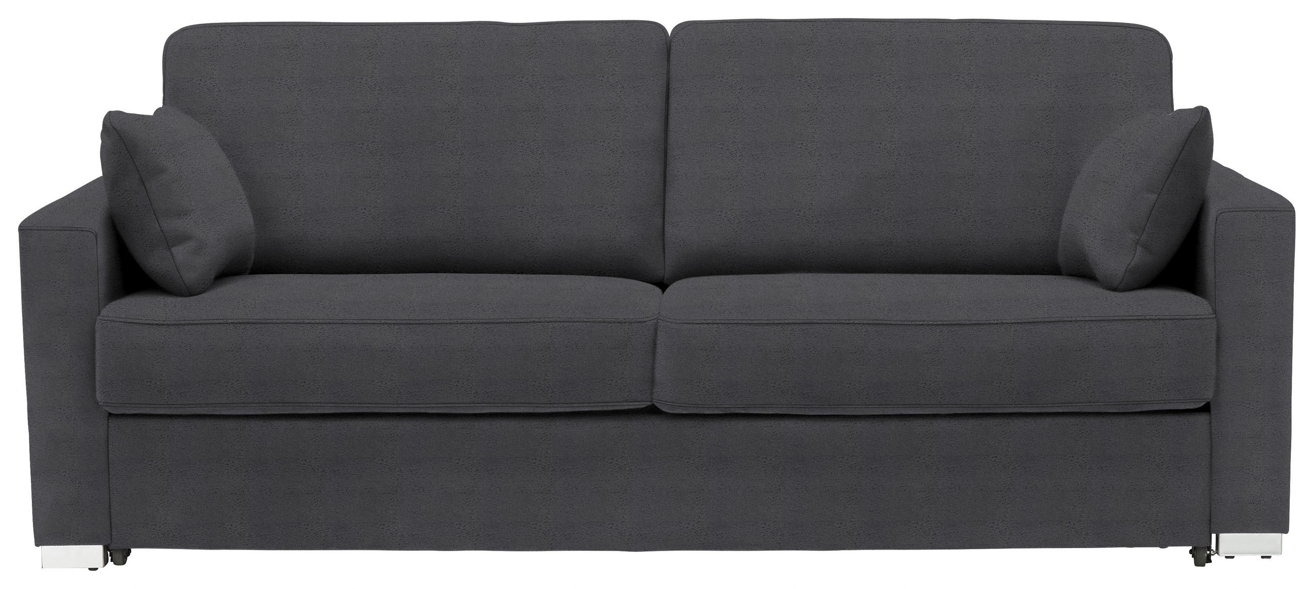 SCHLAFSOFA Flachgewebe Grau  - Chromfarben/Grau, KONVENTIONELL, Textil/Metall (208/86/97cm) - Novel