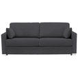 SCHLAFSOFA Flachgewebe Grau  - Chromfarben/Grau, KONVENTIONELL, Textil/Metall (208/86/97cm) - Novel