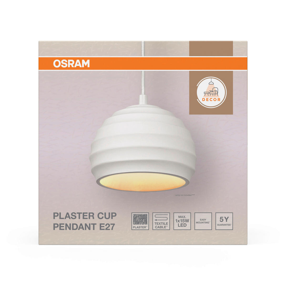 HÄNGELEUCHTE 16/118 cm  - Weiß, Basics, Stein/Metall (16/118cm) - Osram