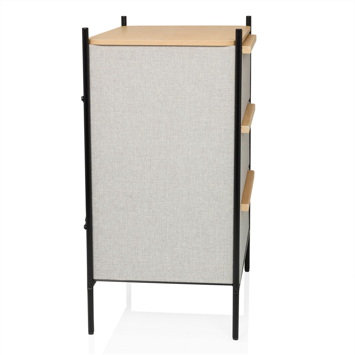 BYRÅ 58/79/39 cm  - ljusbrun/svart, Modern, metall/trämaterial (58/79/39cm) - MID.YOU