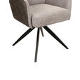 ARMLEHNSTUHL  in Eisen Leinenoptik  - Anthrazit/Hellgrau, Design, Textil/Metall (60/91/67cm) - Novel