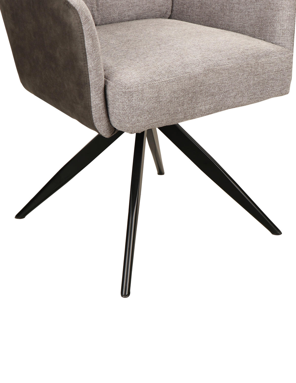 ARMLEHNSTUHL  in Eisen Leinenoptik  - Anthrazit/Hellgrau, Design, Textil/Metall (60/91/67cm) - Novel