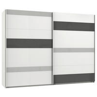 ORMAR S KLIZNIM VRATIMA siva, bijela, svijetlo siva   - bijela/siva, Moderno, staklo/drvni materijal (270/210/65cm) - Modern Living