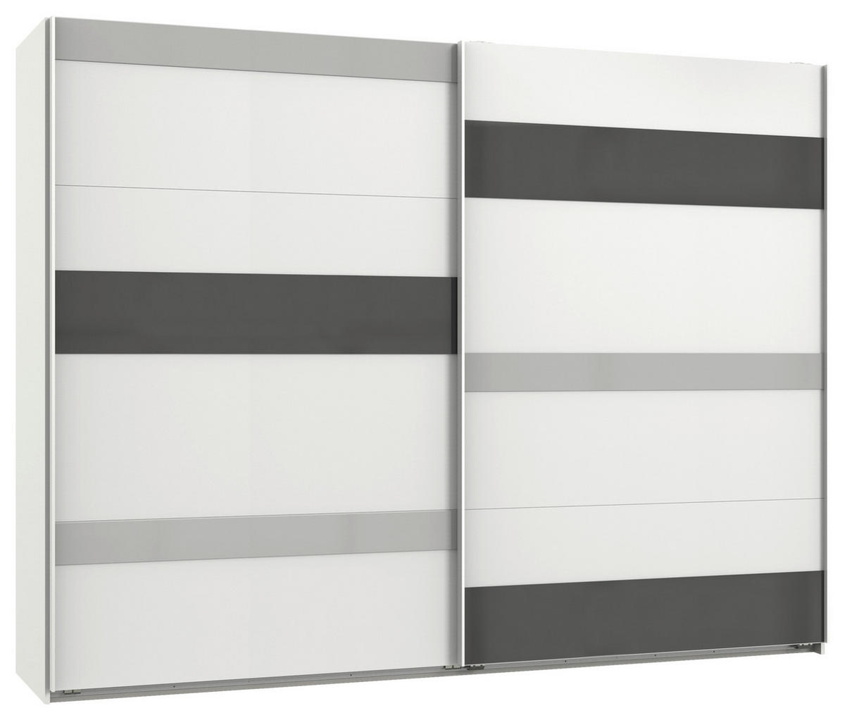 ORMAR S KLIZNIM VRATIMA siva, bijela, svijetlo siva   - bijela/siva, Moderno, staklo/drvni materijal (270/210/65cm) - Modern Living