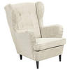 OHRENSESSEL in Cord Creme  - Creme/Schwarz, Basics, Holz/Textil (78/102/98cm) - MID.YOU