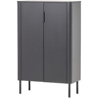 SCHUHSCHRANK Gunnar  in 85/135/39 cm  - Schwarz, Design, Holz/Metall (85/135/39cm) - Livetastic