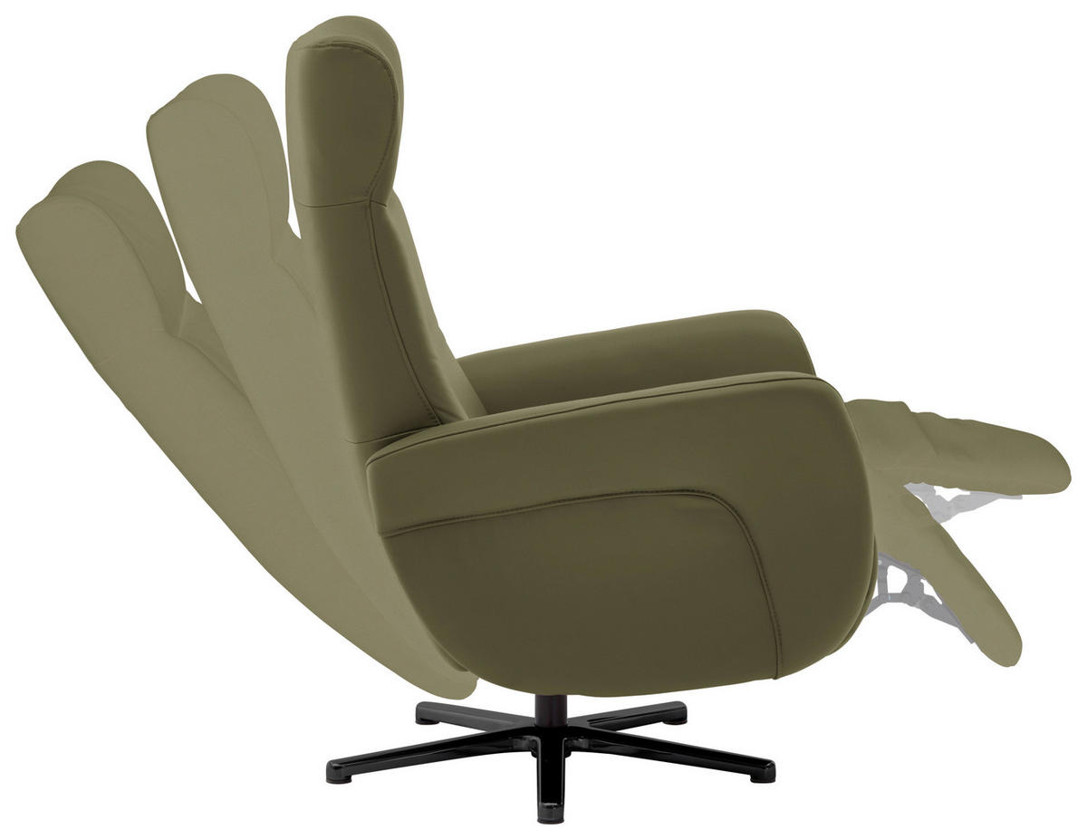 RELAXSESSEL in Leder Grün  - Schwarz/Grün, Design, Leder/Metall (76/112/83cm) - Beldomo Speed