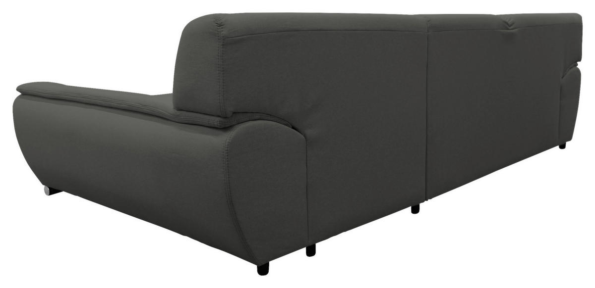 ECKSOFA Grau Flachgewebe  - Silberfarben/Grau, Design, Kunststoff/Textil (281/167cm) - MID.YOU