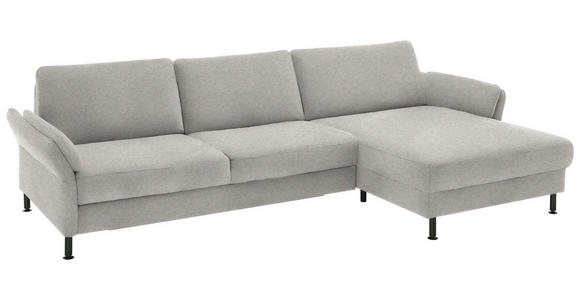 ECKSOFA  in Chenille, Flachgewebe Cappuccino  316/175 cm  - Schwarz/Cappuccino, Design, Textil/Metall (316/175cm) - Dieter Knoll
