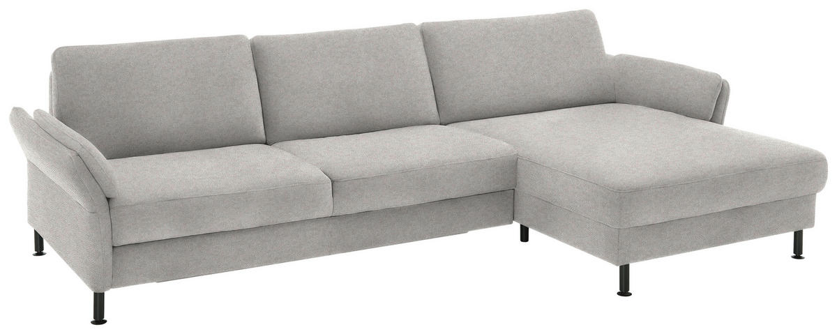 ECKSOFA  in Chenille, Flachgewebe Cappuccino  316/175 cm  - Schwarz/Cappuccino, Design, Textil/Metall (316/175cm) - Dieter Knoll