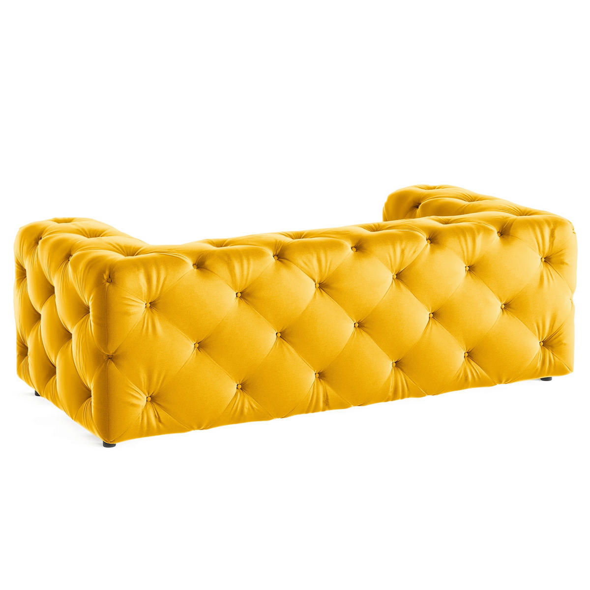 2-SITZER-SOFA Fresco in Samt Senfgelb  - Senfgelb/Schwarz, Design, Kunststoff/Textil (193/71/100cm) - P & B