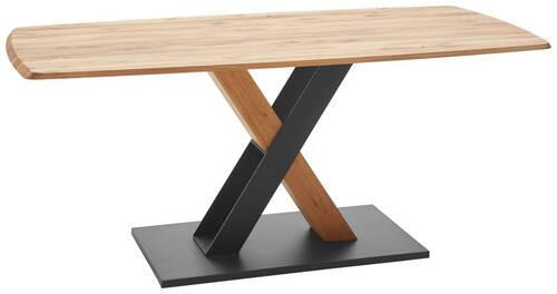 ESSTISCH in Holz, Metall 120/80/77 cm  - Eichefarben/Schwarz, Natur, Holz/Metall (120/80/77cm) - Valnatura