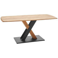 ESSTISCH in Holz, Metall 120/80/77 cm  - Eichefarben/Schwarz, Natur, Holz/Metall (120/80/77cm) - Valnatura