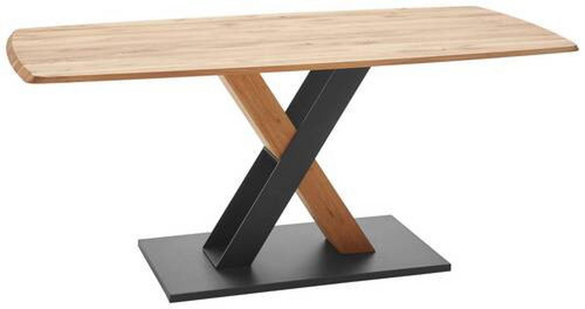 ESSTISCH in Holz, Metall 120/80/77 cm  - Eichefarben/Schwarz, Natur, Holz/Metall (120/80/77cm) - Valnatura