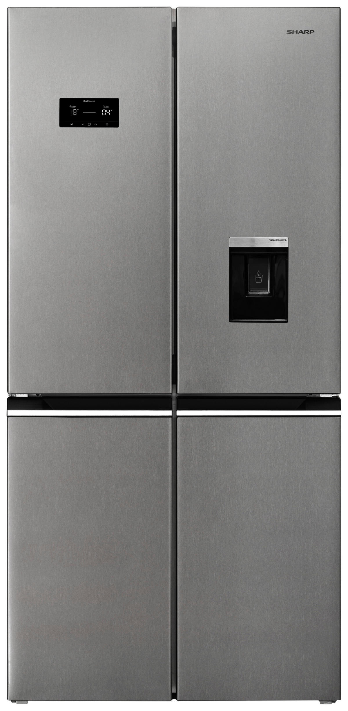 FRENCH-DOOR 84/179/69 cm SJ-NFA35IHDPD-EU  - Edelstahlfarben, Design, Glas/Kunststoff (84/179/69cm) - Sharp
